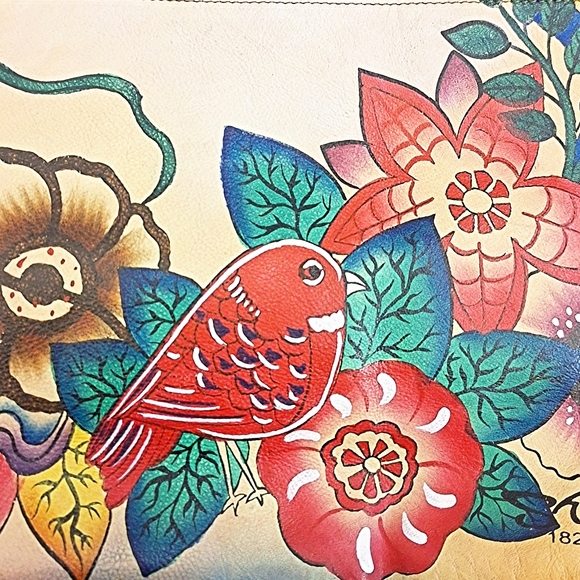 Sharif Hand Painted 1827 Birds and Flowers and Butterflies Tote Bag - Picture 15 of 16